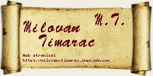 Milovan Timarac vizit kartica